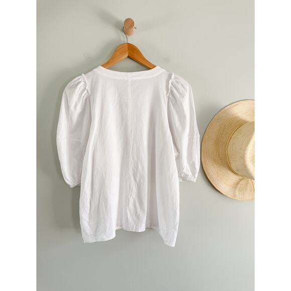 Madewell | NWT | Puff-Sleeve Tee in White | Sz M - Picture 8 of 8